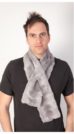 Grey sapphire mink fur scarf